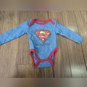 Superman Infant long sleeve Bodysuit in light blue